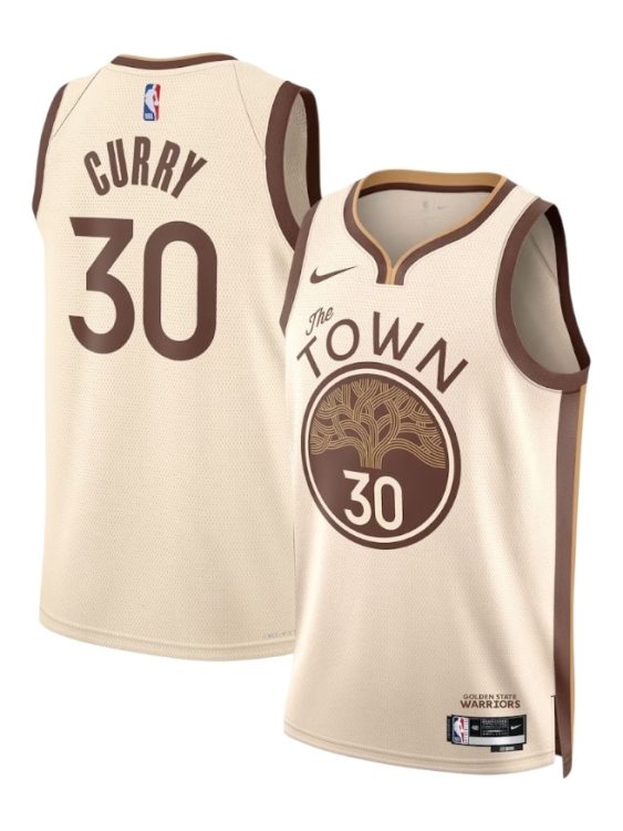 Camiseta Golden State Warriors Curry 30 Beige NBA Nike (ID: 5707)