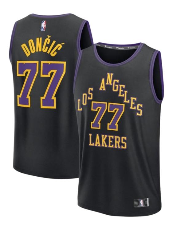 Camiseta Los Angeles Lakers Doncic 77 Negra NBA Nike (ID: 5677)