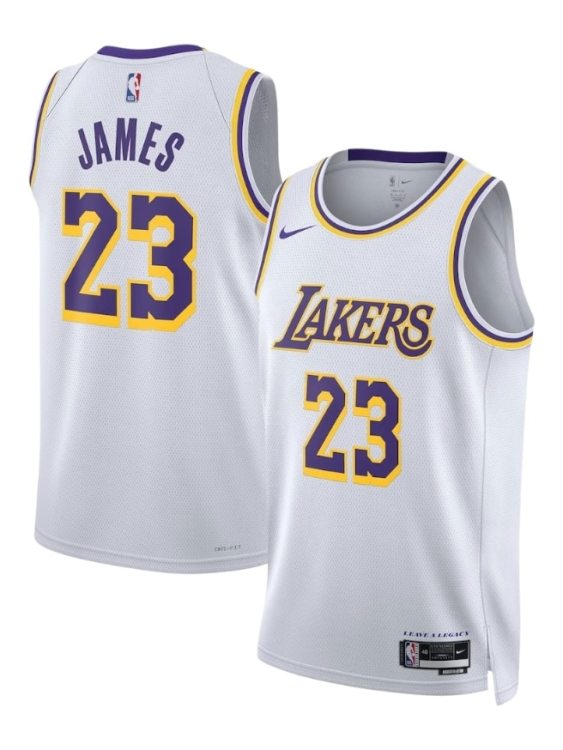 Camiseta Los Angeles Lakers James 23 Blanca NBA Nike (ID: 5641)