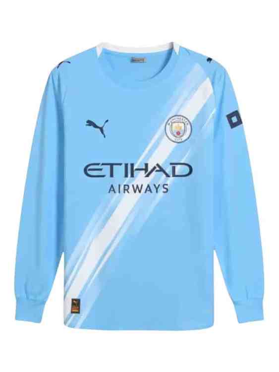 Camiseta Manchester City Titular 2025/26 Puma Versión Partido Manga Larga (ID: 5940)