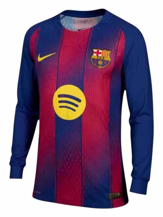 Camiseta Barcelona Titular 2025/26 Nike Versión Partido Manga Larga (ID: 6026)