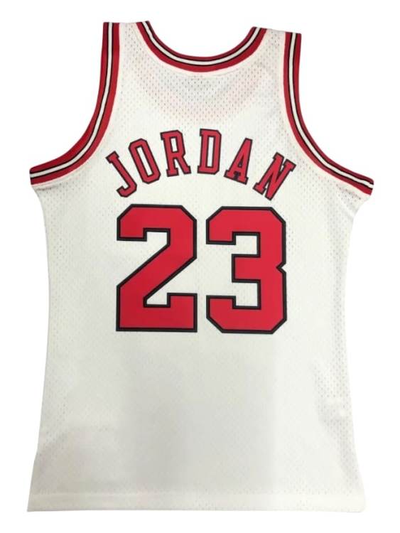 Camiseta Chicago Bulls Michael Jordan 23 Blanca NBA Mitchell & Ness (ID: 6687)
