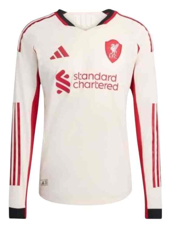 Camiseta Liverpool Visitante 2025/26 Adidas Versión Partido Manga Larga (ID: 6102)