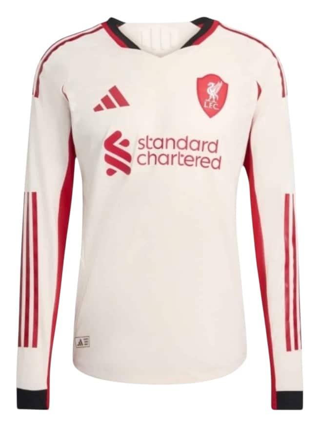 Camiseta Liverpool Visitante 2025/26 Adidas Versión Partido Manga Larga (ID: 6102)