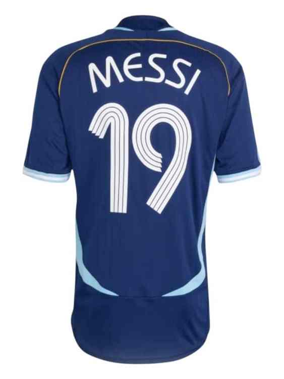 Camiseta Argentina Visitante 2006 Adidas Messi 19 Retro (ID: 7126)