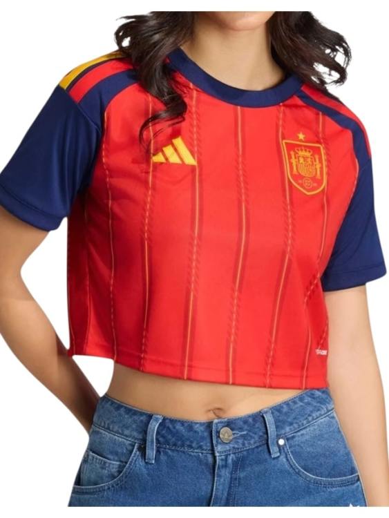 Camiseta España Titular Cropped 2026/27 Adidas Mujer (ID: 7178)