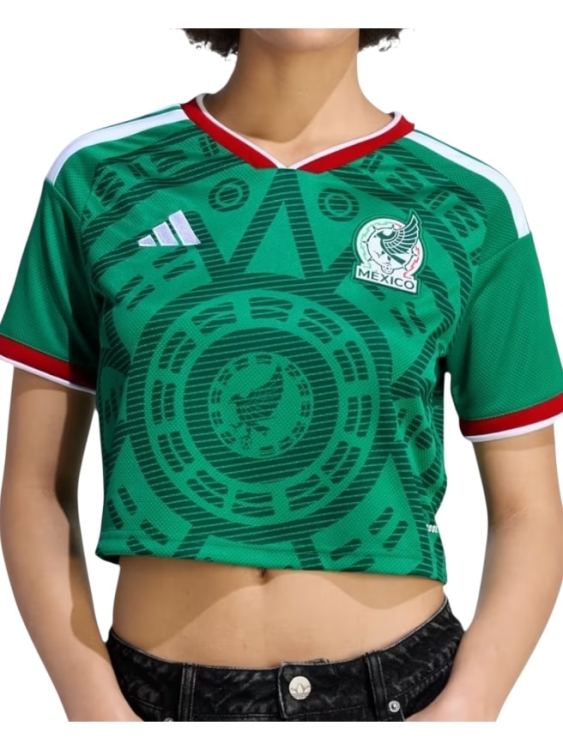 Camiseta México Titular Cropped 2026/27 Adidas Mujer (ID: 7180)