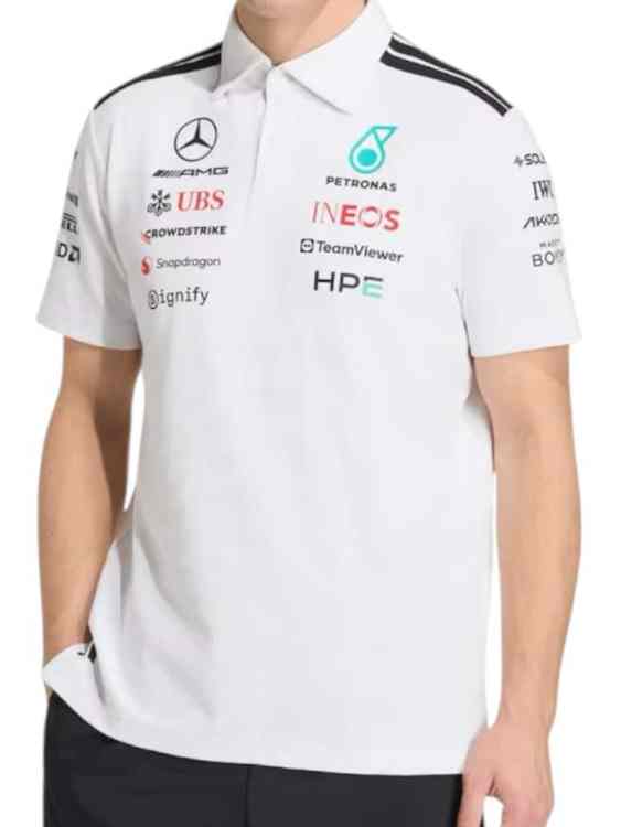 Polera Mercedes AMG Petronas Adidas Polo F1 White (ID: 9085)