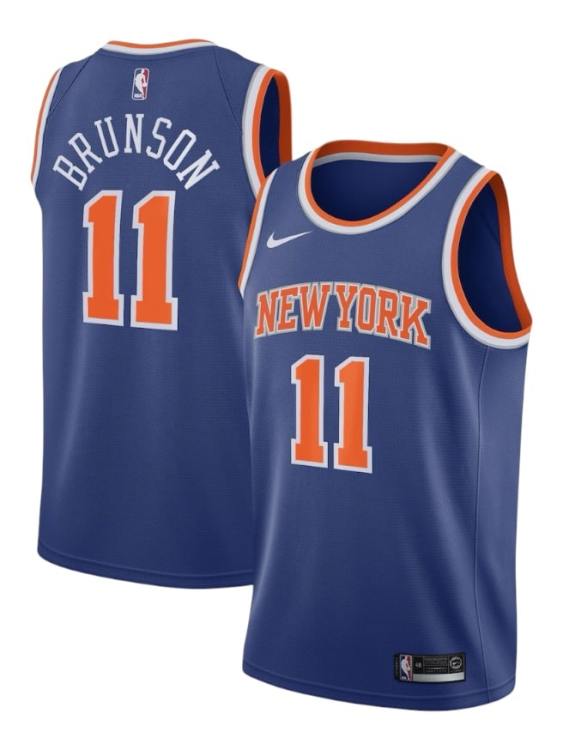 Camiseta New York Knicks Jalen Brunson 11 Blue NBA Nike (ID: 10783)