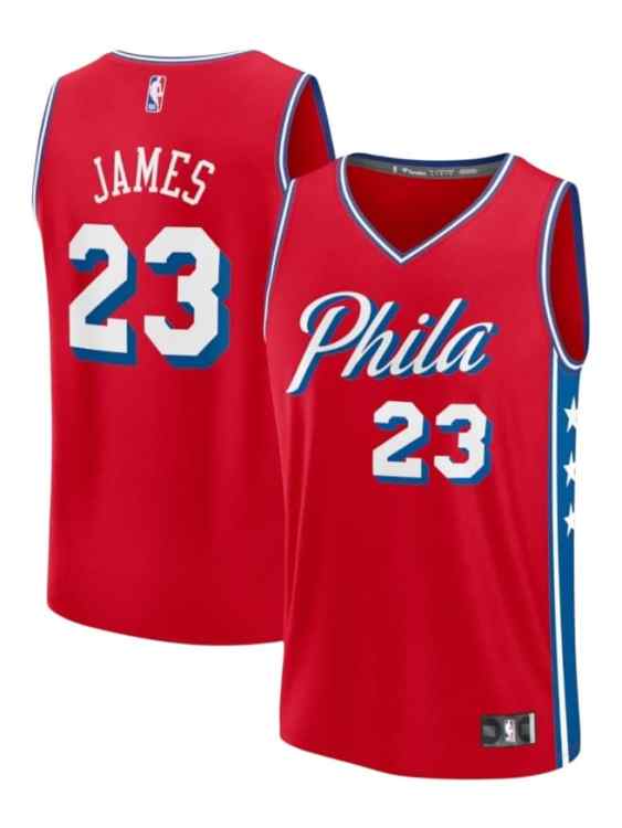 Camiseta Philadelphia 76ers James #23 Red NBA Nike (ID: 12687)