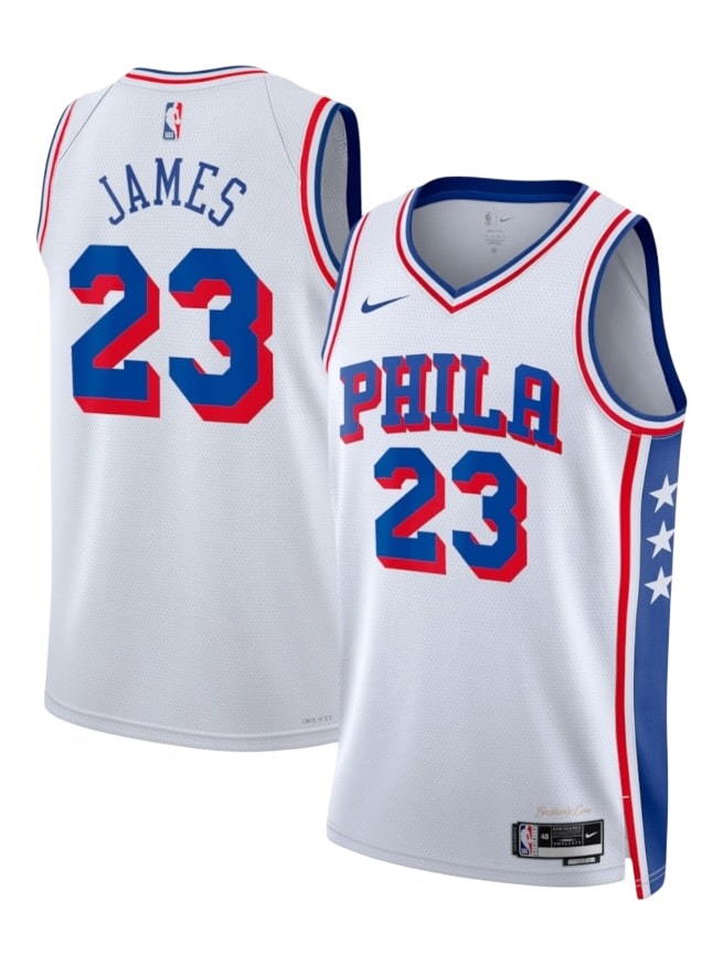 Camiseta Philadelphia 76ers James #23 White NBA Nike (ID: 12688)